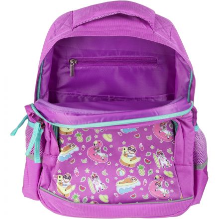 Рюкзак №1School Довольный ленивец,  2 отд., сиреневый