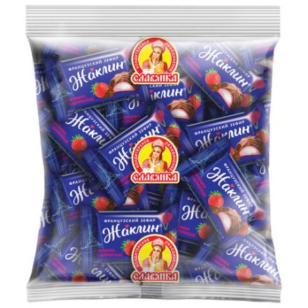 Конфеты СЛАВЯНКА "Жаклин", французский зефир со вкусом клубники в шоколаде, 1000 г, пакет, 30588 Конфеты СЛАВЯНКА "Жаклин", французский зефир со вкусом клубники в шоколаде, 1000 г, пакет, 30588