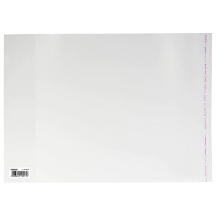 Обложка ПП со штрихкодом для учебников младших классов БОЛЬШОГО ФОРМАТА, КЛЕЙКИЙ КРАЙ, 70 мкм, 265х450 мм, прозрачная, ПИФАГОР, 227416