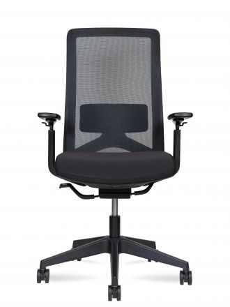 Кресло офисное / Вильямс блэк LB / Williams black LB / черная сетка/черная ткань