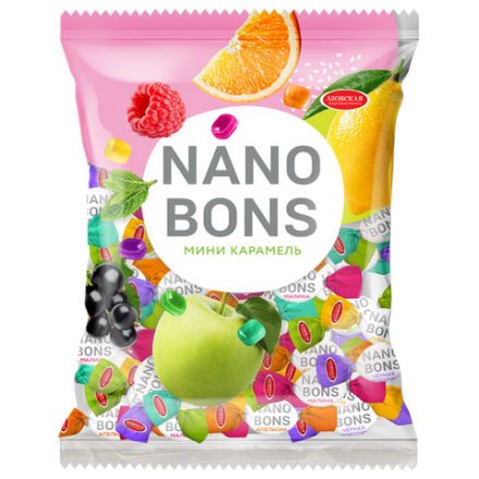 Карамель леденцовая АЗОВСКАЯ "Nanobons" ассорти (малина, яблоко, мята, лимон), 1000 г, М270 Карамель леденцовая АЗОВСКАЯ "Nanobons" ассорти (малина, яблоко, мята, лимон), 1000 г, М270