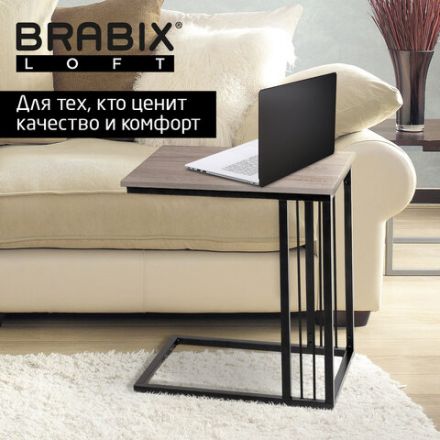 Стол журнальный на металлокаркасе BRABIX "LOFT CT-002", 450х250х630 мм, цвет дуб натуральный, 641862 Стол журнальный на металлокаркасе BRABIX "LOFT CT-002", 450х250х630 мм, цвет дуб натуральный, 641862