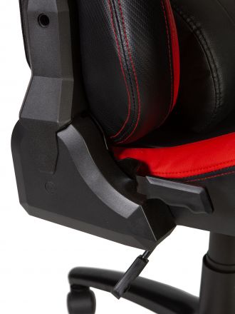 Кресло офисное / Лотус PRO carbon / Lotus PRO carbon / черно - красная экокожа/ стальная крестовина