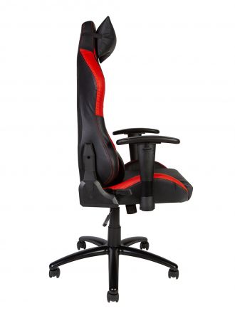 Кресло офисное / Лотус PRO carbon / Lotus PRO carbon / черно - красная экокожа/ стальная крестовина