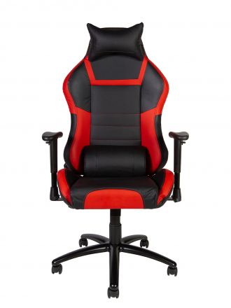 Кресло офисное / Лотус PRO carbon / Lotus PRO carbon / черно - красная экокожа/ стальная крестовина