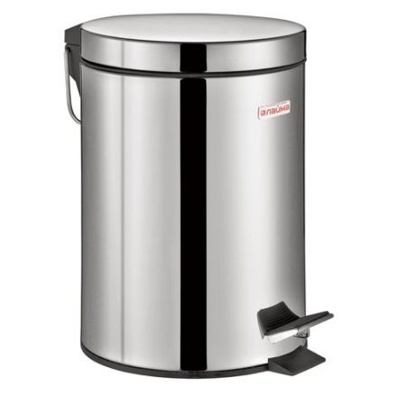 Ведро мусорное с педалью 3 литра "Classic", ЗЕРКАЛЬНОЕ, нержавеющая сталь, со съемным внутренним ведром, LAIMA, 604942