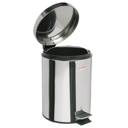Ведро мусорное с педалью 3 литра "Classic", ЗЕРКАЛЬНОЕ, нержавеющая сталь, со съемным внутренним ведром, LAIMA, 604942