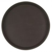 Поднос прорезин.кругл.16'' 40см корич., кт03