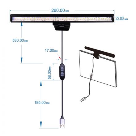 Светильник светодиодный для ноутбука Гелеос ГЛ-260 Светильник светодиодный для ноутбука Гелеос ГЛ-260