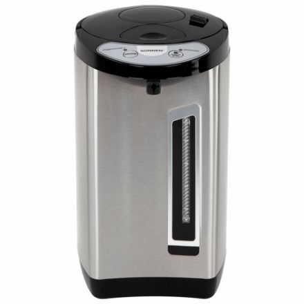 Термопот SONNEN TP-60, 6 л, 900 Вт, 1 температурный режим, 3 режима подачи воды, сталь, черный/серебро, 456713 Термопот SONNEN TP-60, 6 л, 900 Вт, 1 температурный режим, 3 режима подачи воды, сталь, черный/серебро, 456713