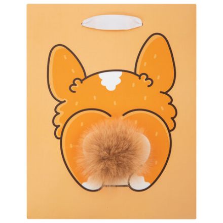 Пакет подарочный (1 штука) 18х10х23 см (M), "Fluffy Tail", ассорти, пушистый хвостик, ЗОЛОТАЯ СКАЗКА, 700810