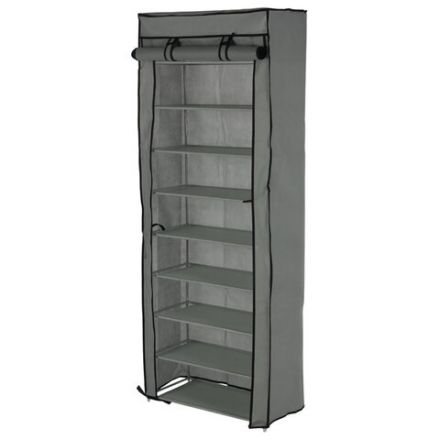 Обувница с чехлом BOOMHOUSE (БУМХАУС) FB-001 (В1580хШ600хГ300 мм), 9 полок, металл/пластик, серая, 701448 Обувница с чехлом BOOMHOUSE (БУМХАУС) FB-001 (В1580хШ600хГ300 мм), 9 полок, металл/пластик, серая, 701448