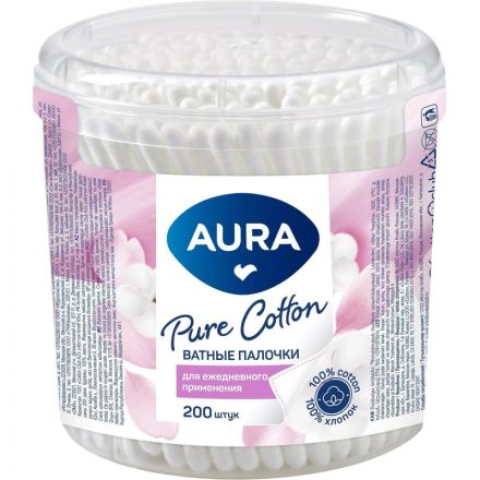 Палочки ватные AURA стакан 200 шт./уп.. Палочки ватные AURA стакан 200 шт./уп..