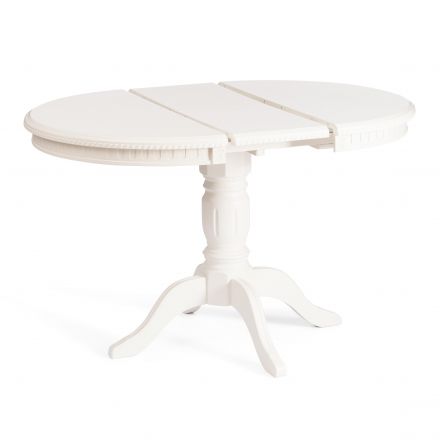 Стол STEFANO круглый бук, мдф, D90+30x77см, Ivory white Стол STEFANO круглый бук, мдф, D90+30x77см, Ivory white