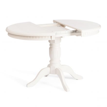 Стол STEFANO круглый бук, мдф, D90+30x77см, Ivory white Стол STEFANO круглый бук, мдф, D90+30x77см, Ivory white