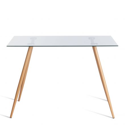 Стол SOPHIA (mod. 5003) металл/стекло (8мм), бук/прозрачный, 110 х 80 х 75 см Стол SOPHIA (mod. 5003) металл/стекло (8мм), бук/прозрачный, 110 х 80 х 75 см