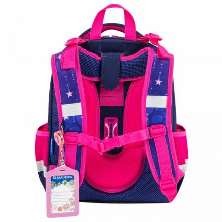 Ранец BRAUBERG PREMIUM, 2 отделения, с брелоком, "Cute fox", LED-ЛАМПОЧКИ, 38х29х16 см, 272019