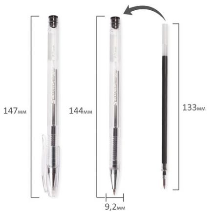 Ручка гелевая BRAUBERG "Jet", ЧЕРНАЯ, корпус прозрачный, узел 0,5 мм, линия письма 0,35 мм, 141018 Ручка гелевая BRAUBERG "Jet", ЧЕРНАЯ, корпус прозрачный, узел 0,5 мм, линия письма 0,35 мм, 141018