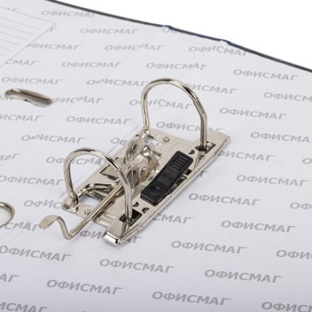 Папка-регистратор ОФИСМАГ, фактура стандарт, с мраморным покрытием, 50 мм, синий корешок, 225586