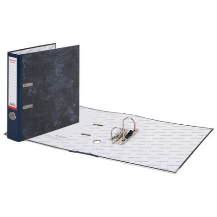 Папка-регистратор ОФИСМАГ, фактура стандарт, с мраморным покрытием, 50 мм, синий корешок, 225586