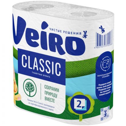 Бумага туалетная Linia Veiro Classic 2сл бел вторич 17,5м 140л4рул/уп 5С24С Бумага туалетная Linia Veiro Classic 2сл бел вторич 17,5м 140л4рул/уп 5С24С