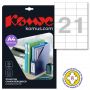 Этикетки самоклеящиеся универсальные Promega label (Комус) 70х42,3 мм 21 штука на листе белые (25 листов в упаковке)