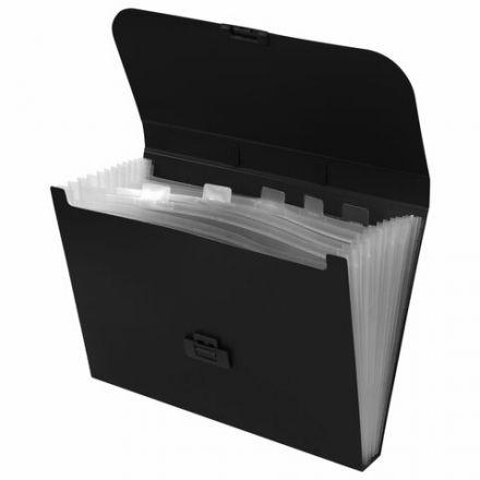 Портфель пластиковый STAFF А4 (330х235х36 мм), 7 отделений, индексные ярлыки, черный, 229243 Портфель пластиковый STAFF А4 (330х235х36 мм), 7 отделений, индексные ярлыки, черный, 229243
