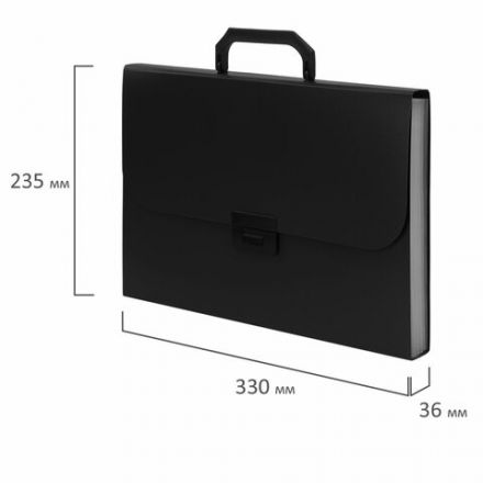 Портфель пластиковый STAFF А4 (330х235х36 мм), 7 отделений, индексные ярлыки, черный, 229243 Портфель пластиковый STAFF А4 (330х235х36 мм), 7 отделений, индексные ярлыки, черный, 229243