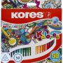 Карандаши цветные 50 цв. 3-гран.Kores 93350 Карандаши цветные 50 цв. 3-гран.Kores 93350