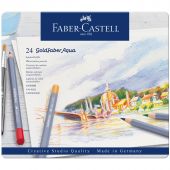 Карандаши акварельные художественные Faber-Castell "Goldfaber Aqua", 24цв., метал. коробка Карандаши акварельные художественные Faber-Castell "Goldfaber Aqua", 24цв., метал. коробка
