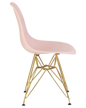 Набор 3 шт Стул обеденный DOBRIN DSR, ножки золотые, цвет светло-розовый (PK-02) Набор 3 шт Стул обеденный DOBRIN DSR, ножки золотые, цвет светло-розовый (PK-02)