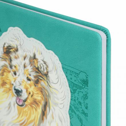 Дневник 1-11 класс 48 л., кожзам (твердая с поролоном), тиснение, аппликация, BRAUBERG, "Собачка", 106940