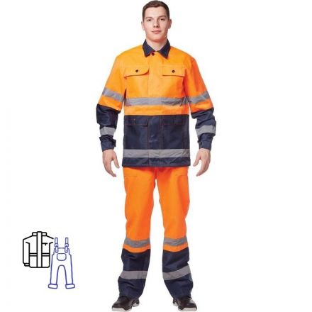 Костюм сигнальный летний Спектр КПК с СОП оранжевый/синий (размер 60-62, рост 182-188) Костюм сигнальный летний Спектр КПК с СОП оранжевый/синий (размер 60-62, рост 182-188)