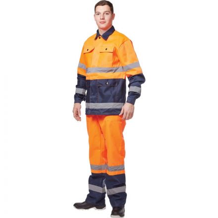 Костюм сигнальный летний Спектр КПК с СОП оранжевый/синий (размер 60-62, рост 182-188) Костюм сигнальный летний Спектр КПК с СОП оранжевый/синий (размер 60-62, рост 182-188)