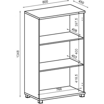Шкаф Avance для документов средн.мод. 6ШД.017.1 800х450х1348 шамони светлый