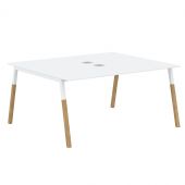 Стол FWST 1513 Белый премиум/Белый-Бук 1580х1370х733 FORTA