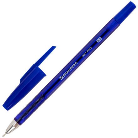 Ручки шариковые BRAUBERG 927 PRO "WRITING 3.0", КОМПЛЕКТ 12 ШТ., СИНИЕ, пишущий узел 0,5 мм, линия письма 0,25 мм, 144338