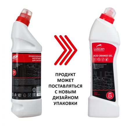 Профхим сантех кисл гель д/очист. фаянса Luscan Prof/Acid Orange GEL, 0,75л Профхим сантех кисл гель д/очист. фаянса Luscan Prof/Acid Orange GEL, 0,75л