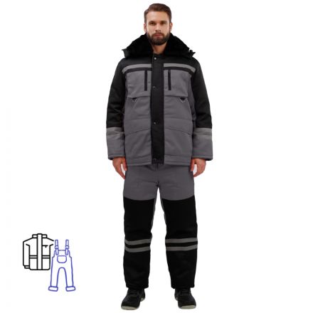 Костюм рабочий зимний муж з03-КПК сер/черн (р.52-54) 182-188 Костюм рабочий зимний муж з03-КПК сер/черн (р.52-54) 182-188