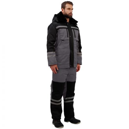 Костюм рабочий зимний муж з03-КПК сер/черн (р.52-54) 182-188 Костюм рабочий зимний муж з03-КПК сер/черн (р.52-54) 182-188