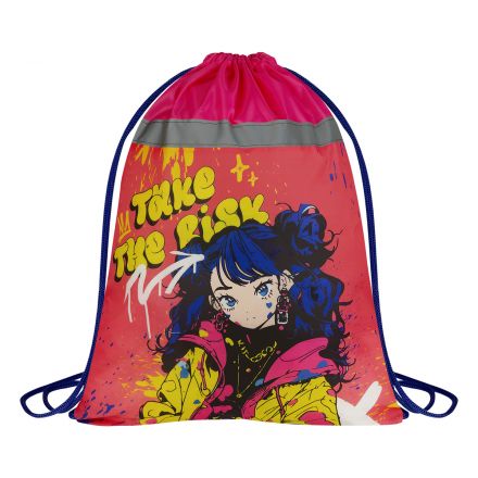 Мешок для обуви 1 отделение ArtSpace "Positive", 340*420мм, отражающая лента Мешок для обуви 1 отделение ArtSpace "Positive", 340*420мм, отражающая лента