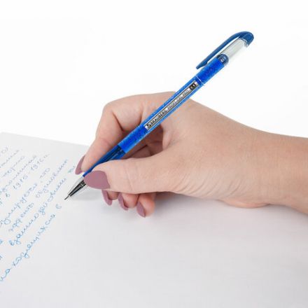 Ручка гелевая BRAUBERG "Profi-Gel PRO", СИНЯЯ, линия письма 0,4 мм, игольчатый наконечник 0,5 мм, печать на корпусе, 144125 Ручка гелевая BRAUBERG "Profi-Gel PRO", СИНЯЯ, линия письма 0,4 мм, игольчатый наконечник 0,5 мм, печать на корпусе, 144125