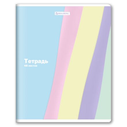 Тетрадь А5 48 л. BRAUBERG скоба, клетка, выборочный лак, кросс-серия PASTEL, 405189 Тетрадь А5 48 л. BRAUBERG скоба, клетка, выборочный лак, кросс-серия PASTEL, 405189