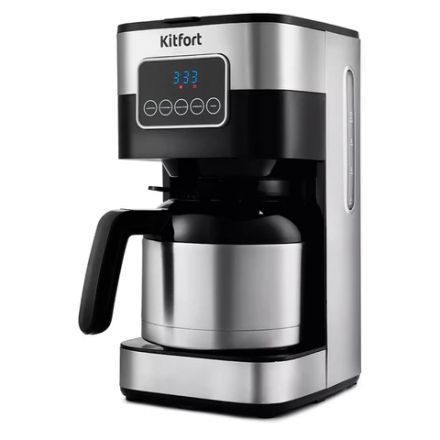 Кофеварка капельная KITFORT КТ-752, 900 Вт, объем 1,25 л, дисплей, черный/стальной Кофеварка капельная KITFORT КТ-752, 900 Вт, объем 1,25 л, дисплей, черный/стальной