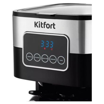 Кофеварка капельная KITFORT КТ-752, 900 Вт, объем 1,25 л, дисплей, черный/стальной Кофеварка капельная KITFORT КТ-752, 900 Вт, объем 1,25 л, дисплей, черный/стальной