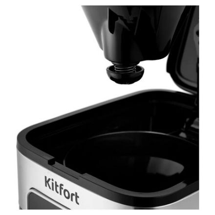 Кофеварка капельная KITFORT КТ-752, 900 Вт, объем 1,25 л, дисплей, черный/стальной Кофеварка капельная KITFORT КТ-752, 900 Вт, объем 1,25 л, дисплей, черный/стальной