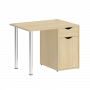 Home Office Стол письменный VR.SP-3-98.1 Акация/Хром опоры 980*720*750