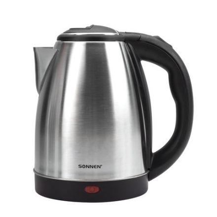 Чайник SONNEN KT-118, 1,8 л, 1500 Вт, закрытый нагревательный элемент, нержавеющая сталь, серебристый, 452926 Чайник SONNEN KT-118, 1,8 л, 1500 Вт, закрытый нагревательный элемент, нержавеющая сталь, серебристый, 452926