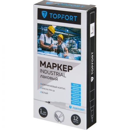 Маркер лаковый TOPFORT Industrial 1 мм белый Маркер лаковый TOPFORT Industrial 1 мм белый