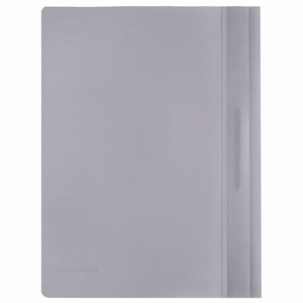 Скоросшиватель пластиковый BRAUBERG, А4, 130/180 мкм, серый, 220387